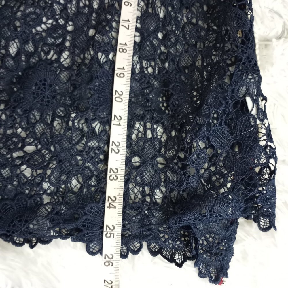 Adiva 2X All Lace Blouse top Navy Blue Side Trim Striping - Picture 7 of 8